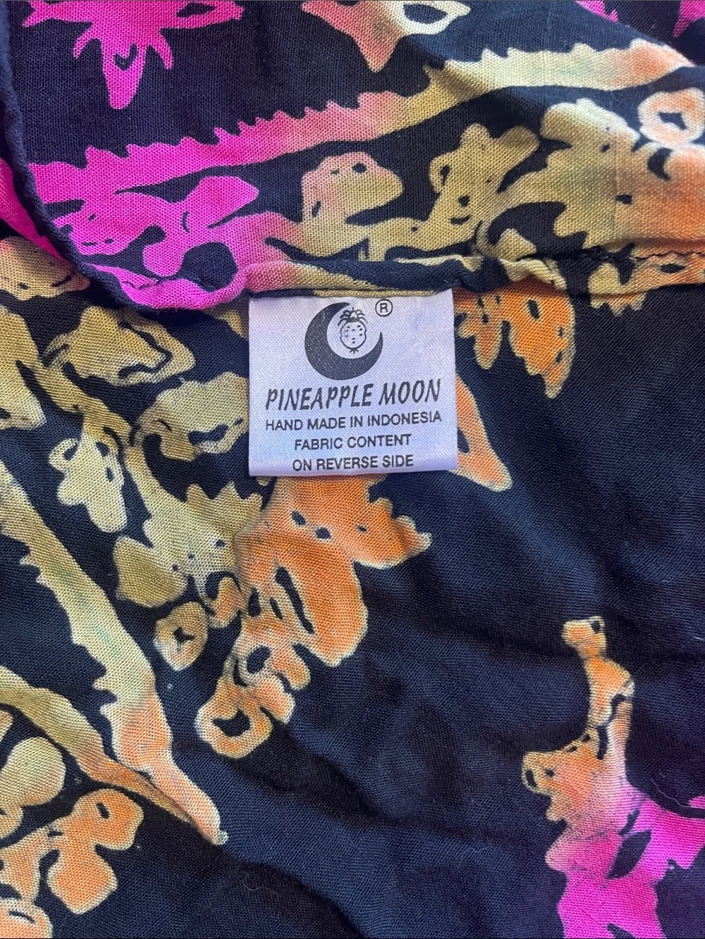 Black Floral Fringe Scarf Wrap with Pink & Green Accent